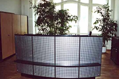 Empfangstresen Rechtsanwaltkanzlei - Buche, Edelstahl und Granit