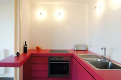 Einbauküche - rot lackiert