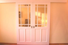 Schiebetür, zweiflügelig - Massivholz, weiß lackiert