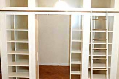 Raumteiler mit Schiebetüren - Esche weiß lackiert, Glas