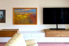 Sideboard mit Schubladen, weiß lackiert und Eiche geölt