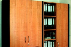 Büroschrank (PLM Dosenwerk) - Kirschbaum, schwarze Seiten lackiert